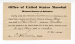 1881 May 11: Letter of certification, from V. Dell, U.S. marshal, certifying his deliverance of list of petit jurors for U.S. v. Charles Clark, murder; E.H. Reeves, deputy