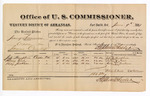 1881 June 09: Voucher, U.S. v. Jeany Summers, arson; includes cost of per diem and mileage; Jeff Humphries, Patsey Neal, and Katy Jackson, witnesses; G.H. Williams, witness of signatures; Stephen Wheeler, commissioner