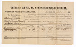 1881 July 16: Voucher, U.S. v. Andrew J. Latta, attempt to commit murder; includes cost of per diem and mileage; John A. Allison, Nelson Foreman (name crossed out), and John McPhuson, witnesses; V. Dell, U.S. marshal; Stephen Wheeler, commissioner