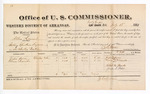 1881 July 18: Voucher, U.S. v. Allen Lennox, selling spirituous liquors in the Choctaw Nation; includes cost of per diem and mileage; Jasper Tyson and Cloriza Alexander, witnesses; John G. Farr, witness to signatures; V. Dell, U.S. marshal; Z.L. Cotton, commissioner