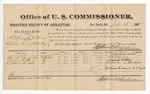 Voucher, U.S. v. A.B. Barnes and C.N. Barnes, retail liquor dealer without paying special tax; includes cost of per diem and mileage; Henry C. Lewry, Edward Walker, and Dirty deer in the water, witnesses; C.C. Ayers, witness of signatures; V. Dell, U.S. marshal; Stephen Wheeler, U.S. commissioner