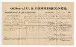 1881 July 29: Voucher, U.S. v. Charles Hathaway, introducing spirituous liquors; includes cost of per diem and mileage; James Atkinson and General Goforth, witnesses; David Layman, witness of signatures; V. Dell, U.S. marshal; Stephen Wheeler, commissioner
