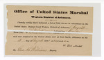 1881 August 02: Letter of certification, from V. Dell, U.S. marshal, certifying his deliverance of list of petit jurors for U.S. v. Robert Sullivan, murder; George H. Williams, deputy