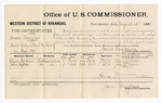 1881 August 15: Voucher, U.S. v. Moses Douglas, assault with intent to kill; includes cost of per diem and mileage; Ellick Worthen and John Jeffries, witnesses; G.H. Williams, witness of signatures; V. Dell, U.S. marshal; James Brizzolara, commissioner