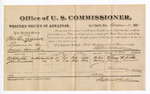 1881 August 18: Voucher, U.S. v. Peter Riley and Jeff Scott, larceny; includes cost of per diem and mileage; W.H. Smith and John Greenwood, witnesses; F.G. Sticken, witness of signatures; V. Dell, U.S. marshal; Stephen Wheeler, commissioner