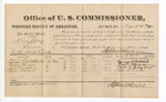 1881 August 30: Voucher, U.S. v. Henry Gandy, larceny; includes cost of per diem and mileage; Ebenezer L. Mitchell, Frank Morgan, John Armstrong, and John H. Bowers, witnesses; V. Dell, U.S. marshal; Stephen Wheeler, commissioner