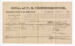 1881 September 05: Voucher, U.S. v. John Wilson, larceny; includes cost of per diem and mileage; Allison Mike, Liley, and James Nacomb, witnesses; G.H. Williams, witness of signatures; V. Dell, U.S. marshal; Stephen Wheeler, commissioner