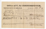 1881 September 06: Voucher, U.S. v. Albert Gambler, larceny; includes cost of per diem and mileage; Peter McAdams and John Burgeion, witnesses; V. Dell, U.S. marshal; Stephen Wheeler, commissioner