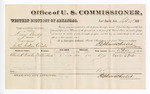 1881 September 10: Voucher, U.S. v. Henry Gandy, larceny; includes cost of per diem and mileage; Charles C. Fowler, witness; V. Dell, U.S. marshal; Stephen Wheeler, commissioner