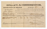 1881 September 15: Voucher, U.S. v. Silas Deal, introducing spirituous liquors; includes cost of per diem and mileage; William Cassady and Gibson Morgan, witnesses; G.H. Williams, witness of signatures; V. Dell, U.S. marshal; Stephen Wheeler, commissioner