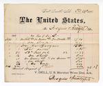 1881 October 26: Voucher, to Bocquin and Reutzel; includes cost of soap, oil, shirts, and other items for the U.S. jail; V. Dell, U.S. marshal