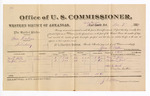 1881 December 09: Voucher, U.S. v. Sam Dorkins, introducing spirituous liquors; includes cost of per diem and mileage; Henry Fields and Hampton Wood, witnesses; Clayton Cotton, witness of signatures; v. Dell, U.S. marshal; Zara L. Cotton, commissioner
