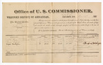 1881 December 15: Voucher, U.S. v. Watson James, larceny; includes cost of per diem and mileage; William Haley, Henry French, and Sampson Washington, witnesses; Clayton Cotton, witness of signatures; V. Dell, U.S. marshal; Zara L. Cotton, commissioner