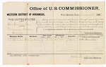 1882 January 28: Voucher, U.S. v. John Washington, larceny; A.D. Brannan, witness; James Brizzolara, commissioner; includes costs of per diem and mileage for witness; received of V. Dell, U.S. marshal; Stephen Wheeler, clerk