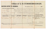 1882 January 31: Voucher, U.S. v. Charles Ross, introducing spiritous liquor; includes costs of per diem and mileage for witnesses; H.B. Brooks, Oscar Middleton, witnesses; V. Dell, U.S. marshal; James Brizzolara, U.S. commissioner; Stephen Wheeler and G.S. Williams, clerks