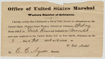 1882 February 09: Letter of certification, from V. Dell, U.S. marshal, certifying his delivery of a list of petit jurors in attendance for U.S. v Dick Bruner, murder; signed by C.C. Ayers, deputy