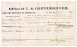 1882 July 08: Voucher, U.S. v. W.S. Cass and George Van Scatter, larceny; includes costs of per diem and mileage for witness; William Fields, witness; received of Thomas Boles, U.S. marshal; James Brizzolara, U.S. commissioner