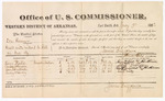 1882 July 07: Voucher, U.S. v. One Harner, assault with intent to kill; includes costs of mileage and per diem for witnesses; Henry Blake, Sarah Johnson, Dan Campbell, Lovely Mackey, witnesses; John Paterson, witness to signatures; received of Thomas Boles, U.S. marshal; James Brizzolara, U.S. commissioner