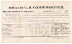 1882 July 13: Voucher,: U.S. v. Sam Paul and Jim Ross, murder; includes costs of mileage and per diem for witnesses; William Harkins, John R. Crockett, James H. Crockett, Amanda Harkins, W.H. Spicer, Nancy Spicer, witnesses; received of Thomas Boles, U.S. marshal; James Brizzolara, commissioner; William H.H. Clayton, U.S. attorney