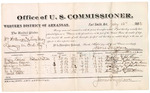 1882 July 15: Voucher, U.S. v. William McKinnon and Lum May, larceny; includes costs of mileage and per diem for witnesses; Mary Loma, Eastman Loma, Delila Cunnie-ho-tubbee, Levi Seeley, George A. Mense, Daniel Scott, witnesses; John Paterson, witness to signatures; received of Thomas Boles, U.S. marshal; James Brizzolara, U.S. commissioner; William H.H. Clayton, U.S. attorney