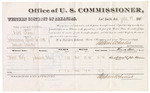 1882 July 19: Voucher, U.S. v. Peter Brown, introducing spirituous liquor; includes costs of mileage and per diem for witness; Robert Wolf, witness; John Paterson, witness to signature; received of Thomas Boles, U.S. marshal; Stephen Wheeler, commissioner