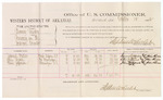1882 October 12: Voucher, U.S. v. Barney Lucky, larceny; includes costs of mileage and per diem for witnesses; Daniel Miller, Allie Davis, Flora Jefferson, witnesses; John Paterson, witness to signature; received of Thomas Boles, U.S. marshal; Stephen Wheeler, commissioner