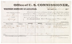 1882 October 12: Voucher, U.S. v. Bill Davis, larceny; includes costs of mileage and per diem for witnesses; John N. Dore, George DeLaughter, witnesses; received of Thomas Boles, U.S. marshal; Zara L. Cotton, U.S. commissioner