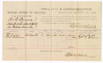 1882 October 16: Voucher, U.S. v. W.B. Bonner, assault with intent to kill; J.W. Eaves, W.A. Solomon, witnesses; received of Thomas Boles, U.S. marshal; Stephen Wheeler, commissioner