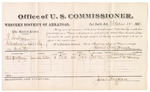 1882 October 19: Voucher, U.S. v. R. Lindsey, introducing spirituous liquor; includes costs of mileage and per diem for witness; Thomas S. McGisey, witness; received of Thomas Boles, U.S. marshal; James Brizzolara, commissioner