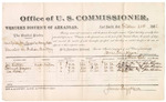 1882 October 21: Voucher, U.S. v. Albert Lynch, John Lynch and Henry Hope, murder; includes costs of mileage and per diem for witnesses; Joe Hutton, Richard Grayson, Doe Hutton, witnesses; John Paterson, witness to signature; received of Thomas Boles, U.S. marshal; James Brizzolara, commissioner