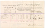 1882 October 22: Voucher, U.S. v. James Walton, larceny; includes costs of mileage and per diem for witnesses; Robert F. Hinson, William H. Jackson, Martin V. Cheadle, Cap Harper, witnesses; John Paterson, witness to signatures; received of Thomas Boles, U.S. marshal; Stephen Wheeler, commissioner