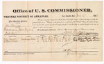 1882 December 16: Voucher, U.S. v. John Sinner, introducing spirituous liquor; includes costs of mileage and per diem for witnesses; Lucy Wade, William Wade, witnesses; John Paterson, witness to signatures; received by Thomas Boles, U.S. marshal; James Brizzolara, commissioner