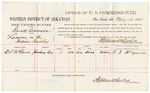 1883 May 12: Voucher, U.S. v. Garrett Clawson, larceny; costs for per diem and mileage for witness; B.S. McGuire, witness; received of Thomas Boles, U.S. marshal; Stephen Wheeler, commissioner and clerk