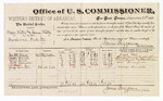 Voucher, U.S. v. Mary Matey and James Matey, murder; James Brizzolara, U.S. Commissioner; includes cost of per diem and mileage; Joseph Glad, James Merrill, Green Terrell, William Bunyon, A. Hyde, George Campton, witnesses; Thomas Boles, U.S. marshal; John Paterson, witness of signatures