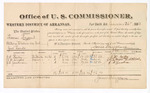 1883 December 24: Voucher, U.S. v. Thomas Bryant, cutting timber on U.S. government lands; James Brizzolara, U.S. Commissioner; includes the cost of per diem and mileage; G.W. Bailey, J.W. Wright, G.W. Goodman, witnesses; Thomas Boles, U.S. marshal; Seth Boles, witness of signature