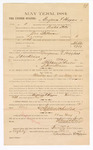 1885 February 11: Voucher, to Benjamin F. Higgins; includes cost of witness in U.S. v. One Spillman, larceny; Stephen Wheeler, clerk; S.A. Williams, deputy clerk; Thomas Boles, U.S. marshal