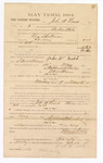 Voucher, to John W. Leach; includes cost of witness in U.S. v. One Spillman, larceny; Stephen Wheeler, U.S. clerk of court; S.A. Williams, deputy clerk; Thomas Boles, U.S. marshal; Charles Hunter, witness of signatures