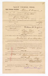 1885 February 27: Voucher, to William H. Huggins; includes cost of witness in U.S. v. James Richardson, retail liquor dealer without paying special taxes; S.A. Williams, deputy clerk; Stephen Wheeler, clerk; Thomas Boles. U.S. marshal; Harry T. Hampton, witness of signatures
