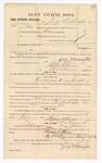 1885 January 13: Voucher, to Jerry Washington; includes cost of petit juror; S.A. Williams, deputy clerk; Stephen Wheeler, clerk; Thomas Boles, U.S. marshal; C.M. Barnes, chief deputy
