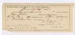 1885 January 30: Voucher, U.S. v. One Todd, larcreny; includes cost of mileage; attached letter of certification from Thomas Bithel, guard; W.A. Cox, deputy marshal; Tamil Edmonson, witness of signatures; Stephen Wheeler, commissioner; James Hazelett, witness; G.S. Williams, deputy clerk; J.A. Hammerely, witness of signature