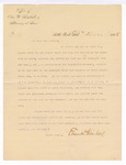 1885 July 20: Letter, to Stephen Wheeler, reguarding payments made on judgement of Shirk, assignee, v. Newton County; from office of Ebon W. Kimball, attorney