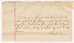 1885 August 03: Voucher, U.S. v. Two horses, two saddles; includes cost of caring for and feeding horses; Thomas Boles, U.S. marshal; Charles Burns; C.M. Barnes, deputy; items seized from Dick Glass