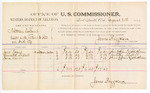 1885 August 21: Voucher, U.S. v. Nathan Colbert, assault with intent to kill; includes cost of per diem and mileage; James Brizzolara, commissioner; Jane Rogers, Henrietta Triplett, Maria Davis, witnesses; John Patterson, witness of signatures; Thomas Boles, U.S. marshal