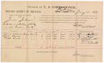 Voucher, U.S. v. Jesse Johnson, introducing and selling whiskey; includes cost of per diem and mileage; James Milton, Lewis Braner, Dick Smith, witnesses; John Carroll, U.S. marshal; E.B. Harrison, U.S. commissioner