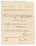 Voucher, to Thomas Hignight, witness; includes cost of service as witness; S.A. Williams, deputy clerk; Stephen Wheeler, U.S. clerk of court; A.S. Vandeventer, chief deputy; John Carroll, U.S. marshal; Max A. Mayer, witness of signatures