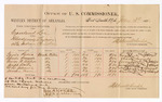 Voucher, U.S. v. Crossland Lee, introducing spiritous liquors; includes cost of per diem and mileage; Gaines Sinea, Charles Samuels, George B. Waters, Joseph Waits, W.W. Johnson, Duncan Fence, witnesses; James Brizzolara, U.S. commissioner; J. Pettigrew, witness to signatures; George A. Grace, district attorney
