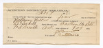 Certificate, of employment for J.H. Bennett, guard, in charge of William Walker, U.S. prisoner; L.P. Isbell, deputy U.S. marshal; attached, voucher, U.S. v. William Walker, threatening to kill; includes cost of warrant, mileage, and subpoenas; Stephen Wheeler, U.S. commissioner; Thomas Sebring, Joseph Staughter, Frank Evans, and Charles Staughter, witnesses; John Carroll, U.S. marshal