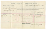 Voucher, U.S. v. Tom Barnett, assault with intent to kill; includes cost of warrant, mileage, subsistence, witnesses; Bass Reeves, deputy U.S. marshal; Roland Nave, posse comitatus; Milo Creekmore, Lydia Williams, Roland Nave, William Arnold, Ivee Barnett, William McClure, witnesses; James Brizzolara, U.S. commissioner