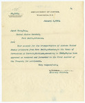 Letter, addressed to Jacob Yoes, U.S. marshal; William H.H. Miller, U.S. attorney general; regarding the approval of accounts for the costs of transporting prisoners