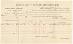 Voucher, U.S. v. Steve Backwoods, introducing and selling whiskey; includes costs of per diem and mileage; Sam Beavers, witness; George Cooper, witness of signature; Jacob Yoes, U.S. marshal; E.B. Harrison, U.S. commissioner